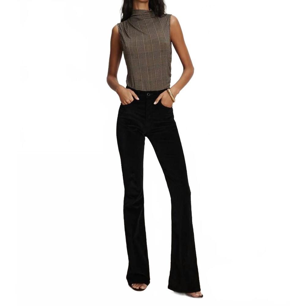 NEW VERONICA BEARD beverly skinny flare pant in black velvet